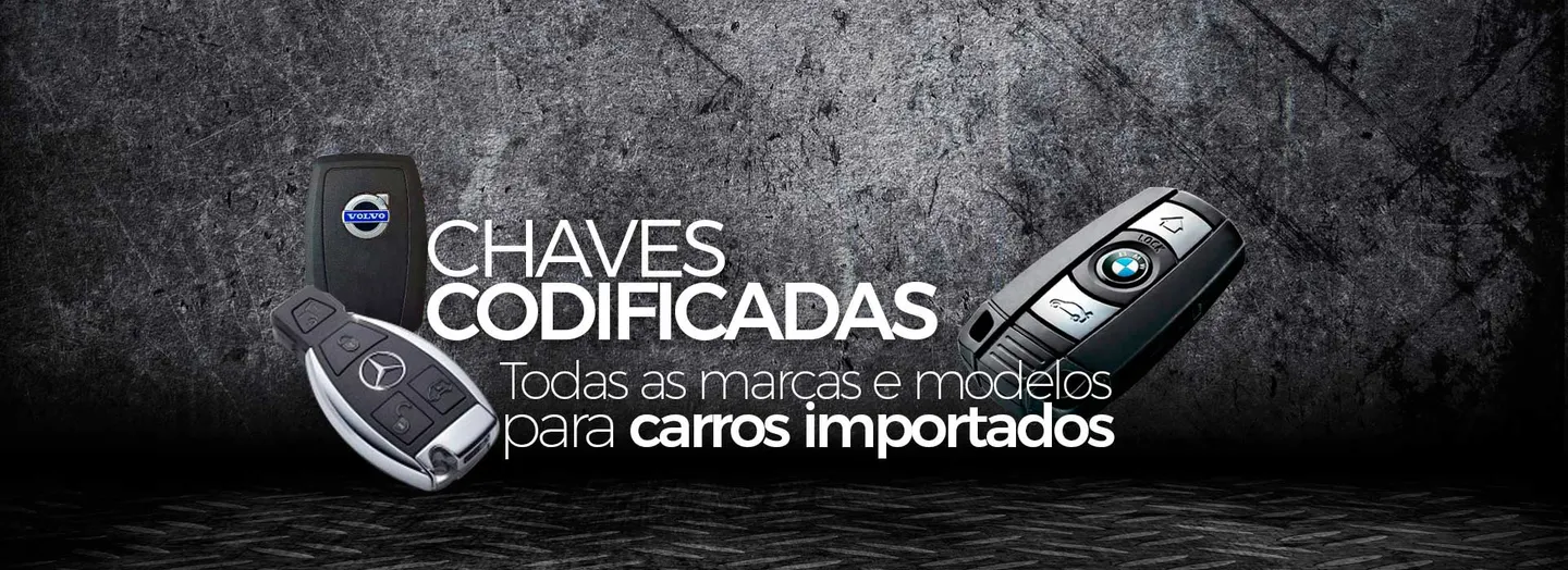 Chaves codificadas — todas as marcas e modelos para carros importados